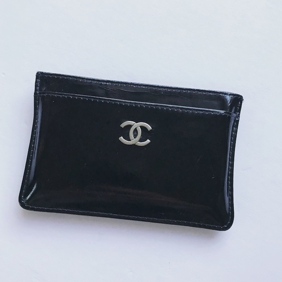 CHANEL Handbags - Chanel Patent Leather Card Holder Black